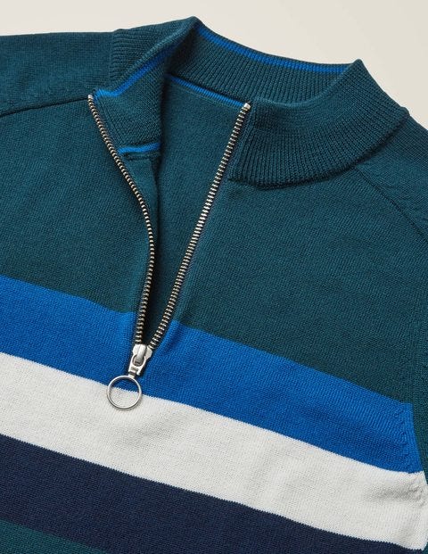 Amberley Merino Half-Zip - Topiary Chest Stripe Amberley Merino Half-Zip - Topiary Chest Stripe