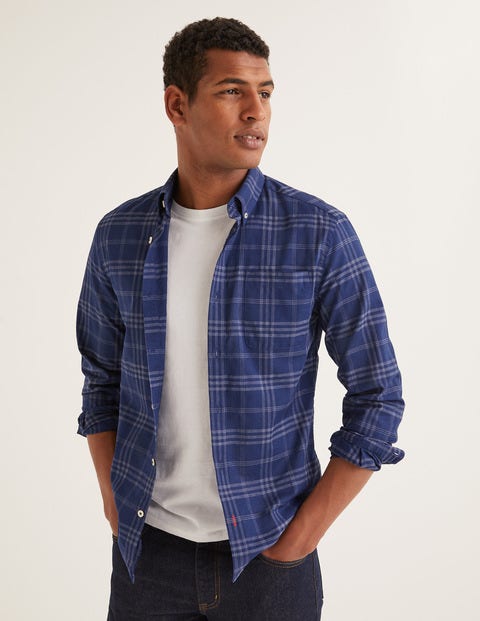 Slim Fit Overdye Shirt - Navy Slim Fit Overdye Shirt - Navy