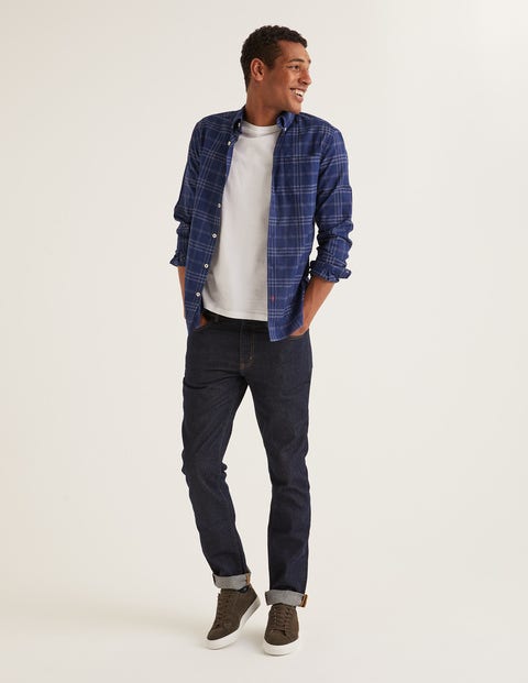 Slim Fit Overdye Shirt - Navy Slim Fit Overdye Shirt - Navy