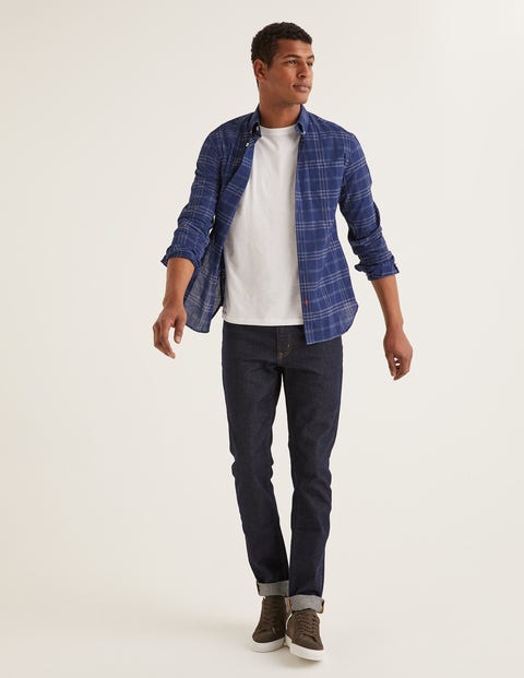 Slim Fit Overdye Shirt - Navy Slim Fit Overdye Shirt - Navy