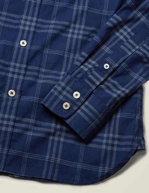 Slim Fit Overdye Shirt - Navy Slim Fit Overdye Shirt - Navy