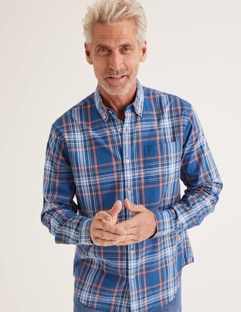 Casual Twill Shirt - Sapphire Multi Check Casual Twill Shirt - Sapphire Multi Check