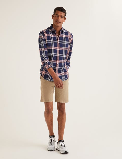 Slim Fit Indigo Check Shirt - Indigo Rouge Check Slim Fit Indigo Check Shirt - Indigo Rouge Check
