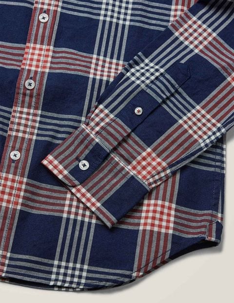 Slim Fit Indigo Check Shirt - Indigo Rouge Check Slim Fit Indigo Check Shirt - Indigo Rouge Check