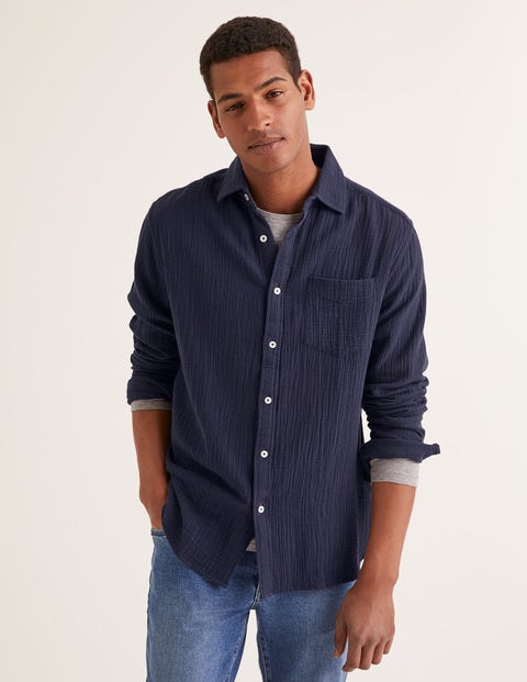 Arundel Doublecloth Shirt - Navy Arundel Doublecloth Shirt - Navy