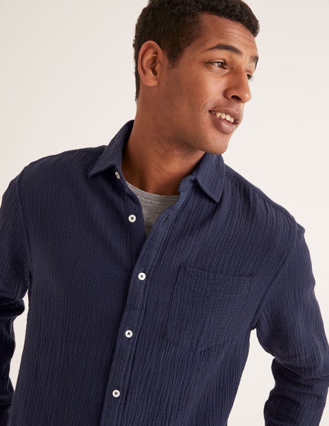 Arundel Doublecloth Shirt - Navy Arundel Doublecloth Shirt - Navy