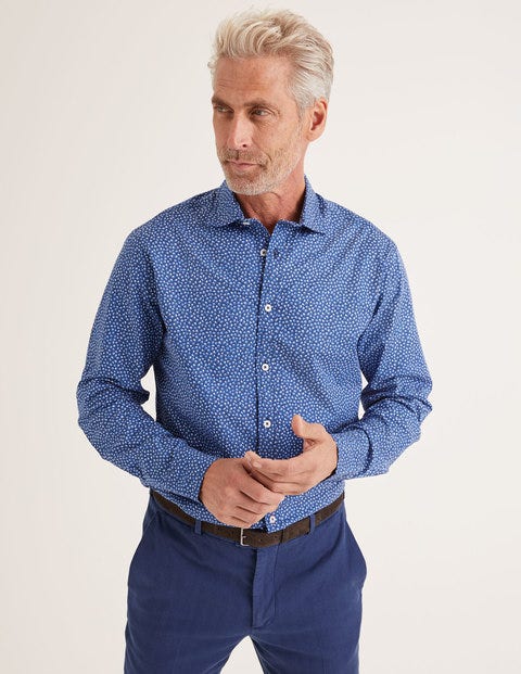 Slim Fit Printed Twill Shirt - Duke Scattered Floral Slim Fit Printed Twill Shirt - Duke Scattered Floral