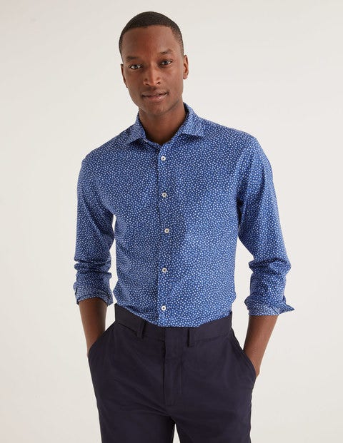 Slim Fit Printed Twill Shirt - Duke Scattered Floral Slim Fit Printed Twill Shirt - Duke Scattered Floral