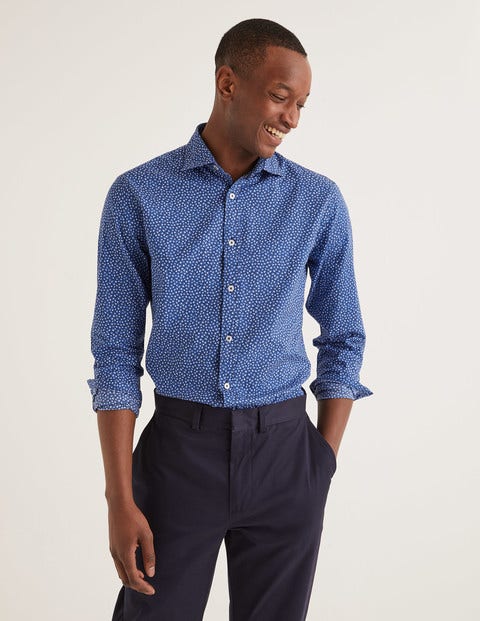 Slim Fit Printed Twill Shirt - Duke Scattered Floral Slim Fit Printed Twill Shirt - Duke Scattered Floral