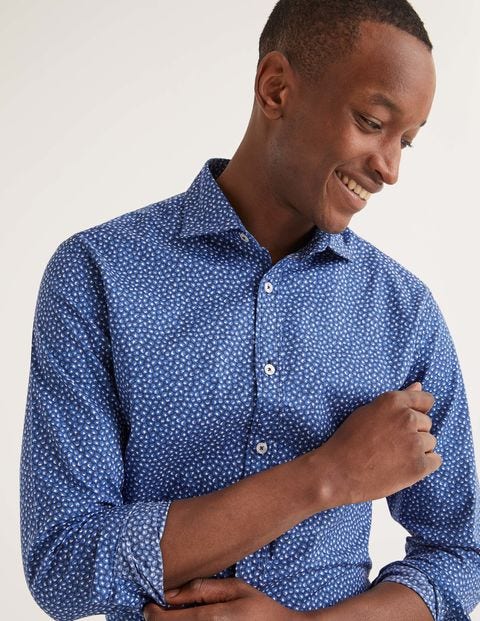 Slim Fit Printed Twill Shirt - Duke Scattered Floral Slim Fit Printed Twill Shirt - Duke Scattered Floral