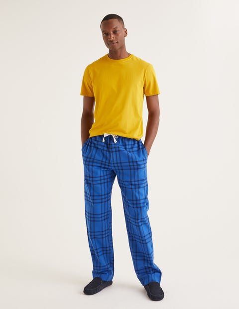 Pyjamahose Aus Gebürsteter Baumwolle - Navyblau, Kariert Pyjamahose Aus Gebürsteter Baumwolle - Navyblau, Kariert