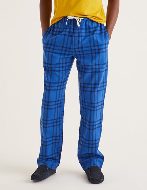 Pyjamahose Aus Gebürsteter Baumwolle - Navyblau, Kariert Pyjamahose Aus Gebürsteter Baumwolle - Navyblau, Kariert