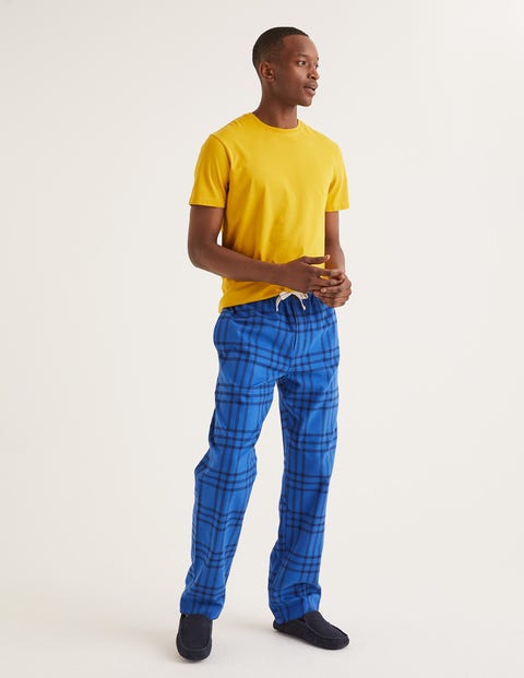 Pyjamahose Aus Gebürsteter Baumwolle - Navyblau, Kariert Pyjamahose Aus Gebürsteter Baumwolle - Navyblau, Kariert