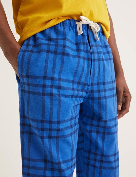 Pyjamahose Aus Gebürsteter Baumwolle - Navyblau, Kariert Pyjamahose Aus Gebürsteter Baumwolle - Navyblau, Kariert