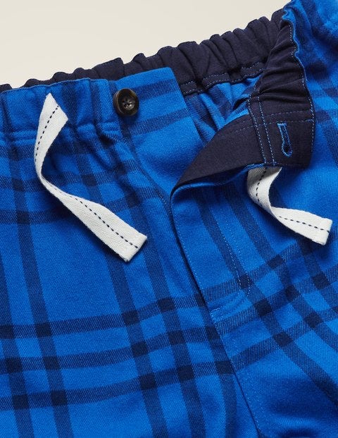 Pyjamahose Aus Gebürsteter Baumwolle - Navyblau, Kariert Pyjamahose Aus Gebürsteter Baumwolle - Navyblau, Kariert