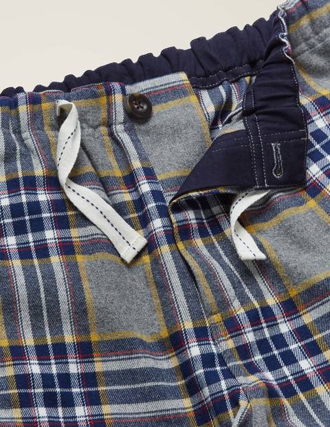 Bas De Pyjama En Coton Brossé - Carreaux gris chiné multi Bas De Pyjama En Coton Brossé - Carreaux gris chiné multi