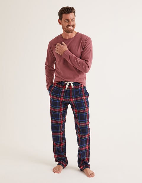 Flannel Pajama Bottoms - Navy Multi Check Flannel Pajama Bottoms - Navy Multi Check