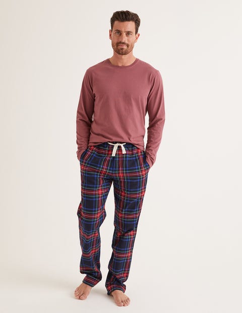 Flannel Pajama Bottoms - Navy Multi Check Flannel Pajama Bottoms - Navy Multi Check
