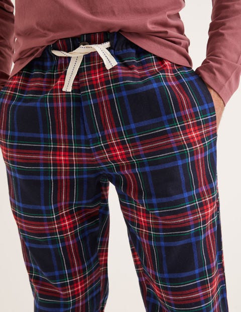 Flannel Pajama Bottoms - Navy Multi Check Flannel Pajama Bottoms - Navy Multi Check