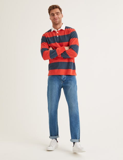 Straight Leg Jeans - Blue Wash Denim Straight Leg Jeans - Blue Wash Denim