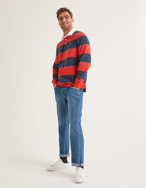 Straight Leg Jeans - Blue Wash Denim Straight Leg Jeans - Blue Wash Denim