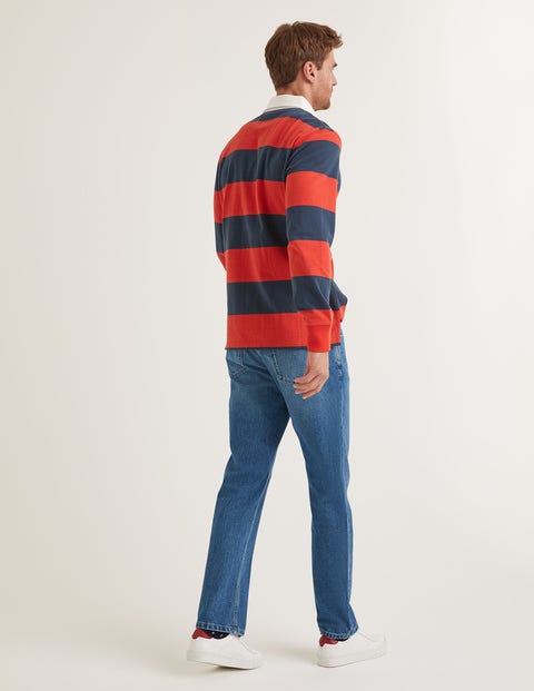 Straight Leg Jeans - Blue Wash Denim Straight Leg Jeans - Blue Wash Denim