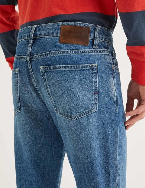 Straight Leg Jeans - Blue Wash Denim Straight Leg Jeans - Blue Wash Denim