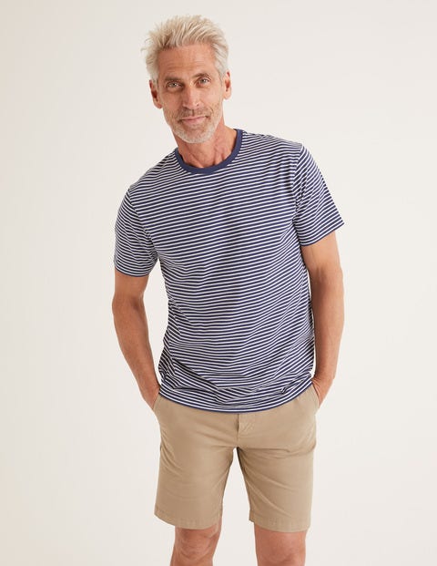 Washed T-Shirt - Navy/Ivory Stripe Washed T-Shirt - Navy/Ivory Stripe