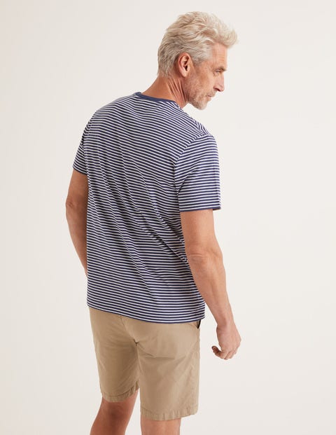 Washed T-Shirt - Navy/Ivory Stripe Washed T-Shirt - Navy/Ivory Stripe