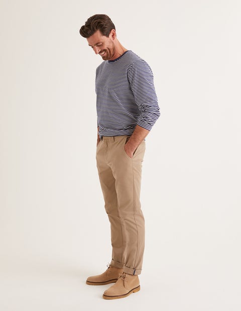 Langärmliges Vorgewaschenes Shirt - Navy/Naturweiß, Gestreift Langärmliges Vorgewaschenes Shirt - Navy/Naturweiß, Gestreift