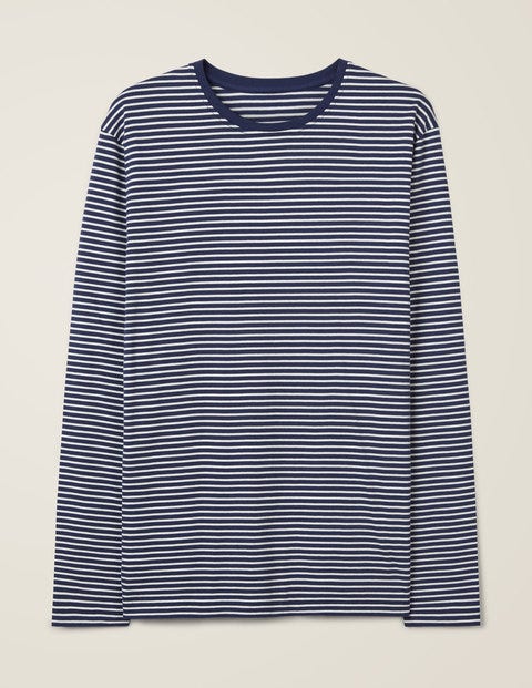 Long Sleeve Washed T-shirt - Navy/Ivory Stripe Long Sleeve Washed T-shirt - Navy/Ivory Stripe