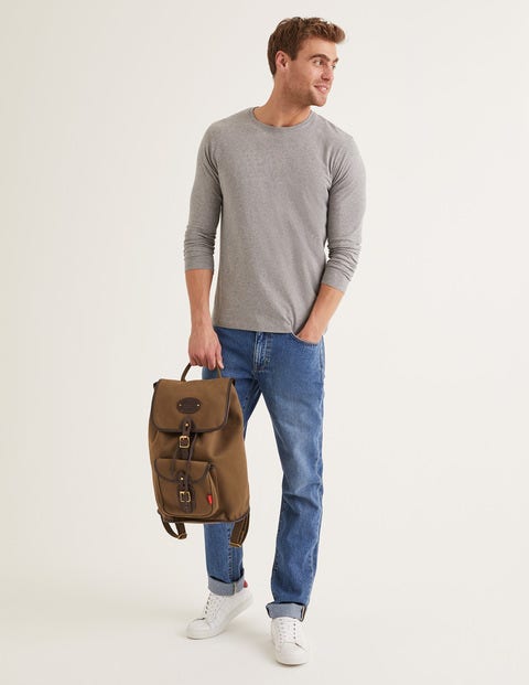 Langärmliges Vorgewaschenes Shirt - Grau Meliert Langärmliges Vorgewaschenes Shirt - Grau Meliert