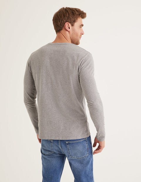 Langärmliges Vorgewaschenes Shirt - Grau Meliert Langärmliges Vorgewaschenes Shirt - Grau Meliert