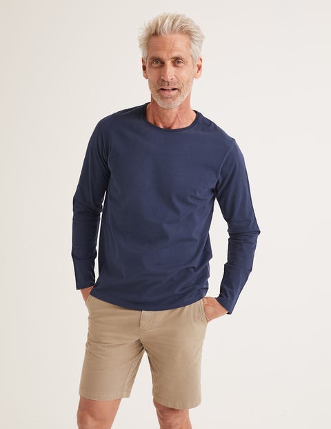 T-Shirt Délavé À Manches Longues - Bleu marine classique T-Shirt Délavé À Manches Longues - Bleu marine classique