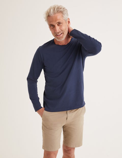T-Shirt Délavé À Manches Longues - Bleu marine classique T-Shirt Délavé À Manches Longues - Bleu marine classique