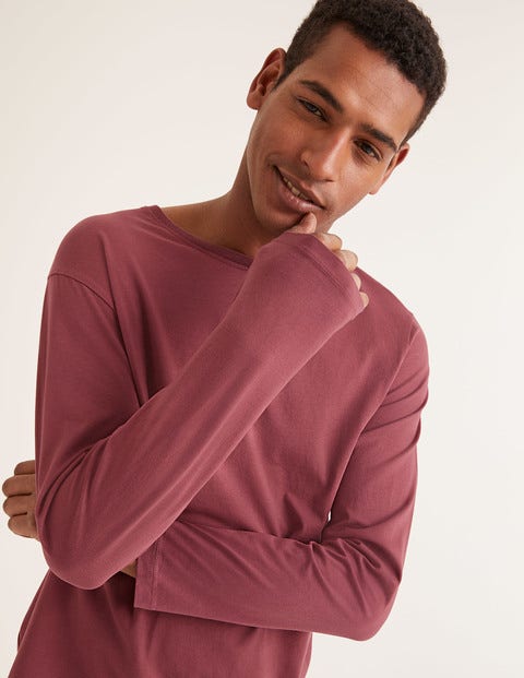 Long Sleeve Washed T-Shirt - Rosewood Long Sleeve Washed T-Shirt - Rosewood