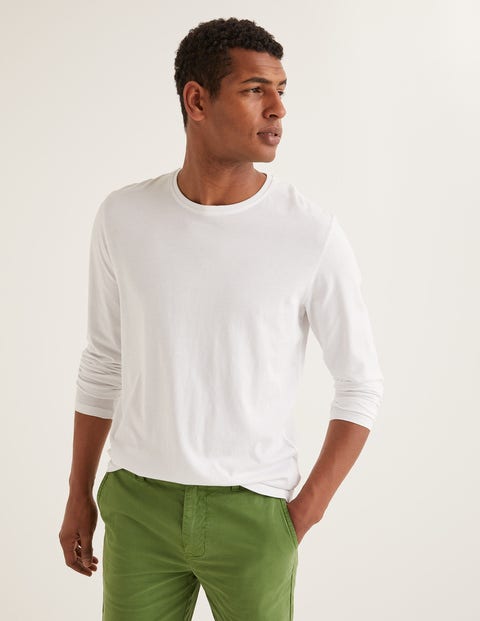 Long Sleeve Washed T-Shirt - White Long Sleeve Washed T-Shirt - White