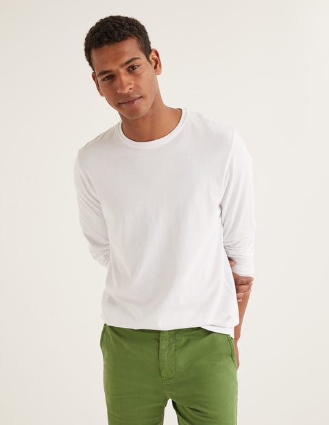 Long Sleeve Washed T-Shirt - White Long Sleeve Washed T-Shirt - White
