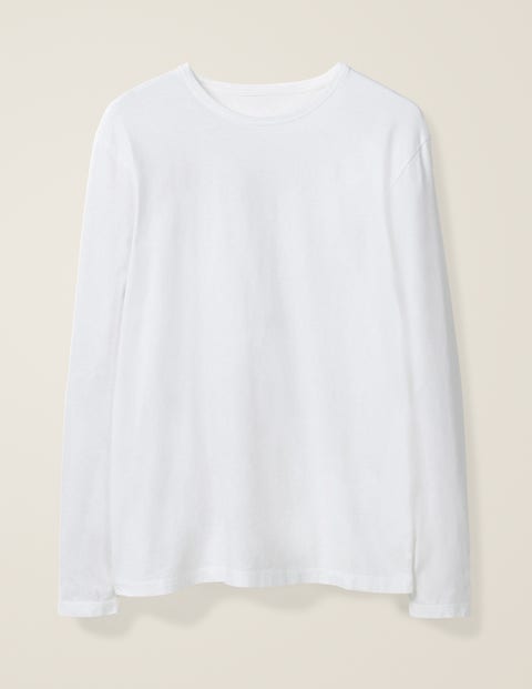 Long Sleeve Washed T-shirt - White Long Sleeve Washed T-shirt - White