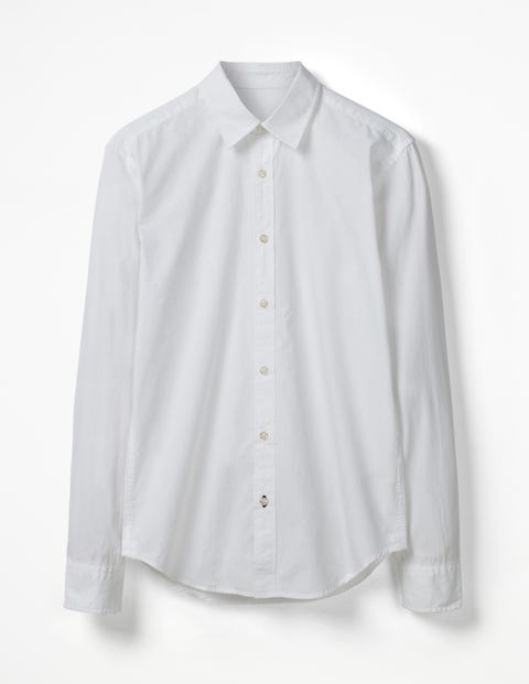 Slim Fit Poplin Shirt - White Slim Fit Poplin Shirt - White