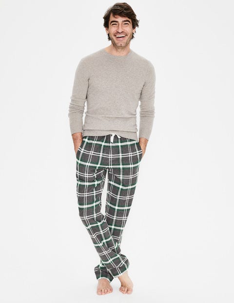 Brushed Cotton Pull-Ons - Grey Marl/Scots Pine Check Brushed Cotton Pull-Ons - Grey Marl/Scots Pine Check