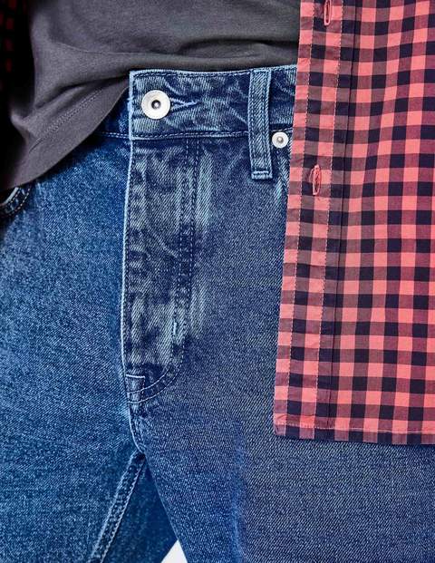 Straight Leg Jeans - Blue Wash Denim Straight Leg Jeans - Blue Wash Denim