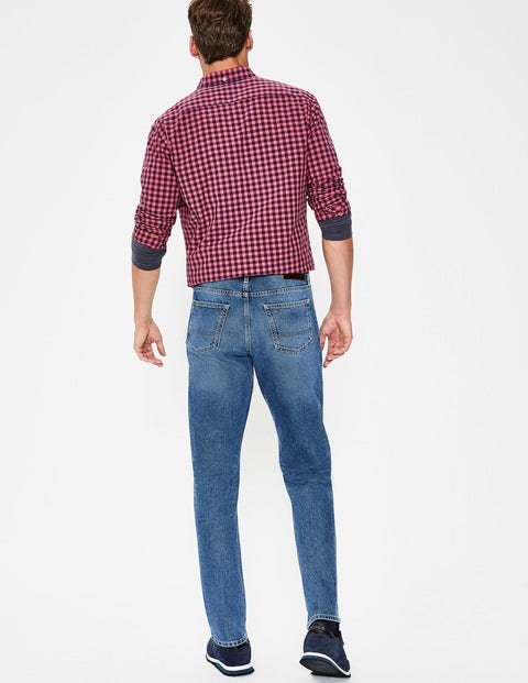 Straight Leg Jeans - Blue Wash Denim Straight Leg Jeans - Blue Wash Denim
