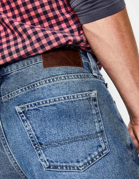 Straight Leg Jeans - Blue Wash Denim Straight Leg Jeans - Blue Wash Denim