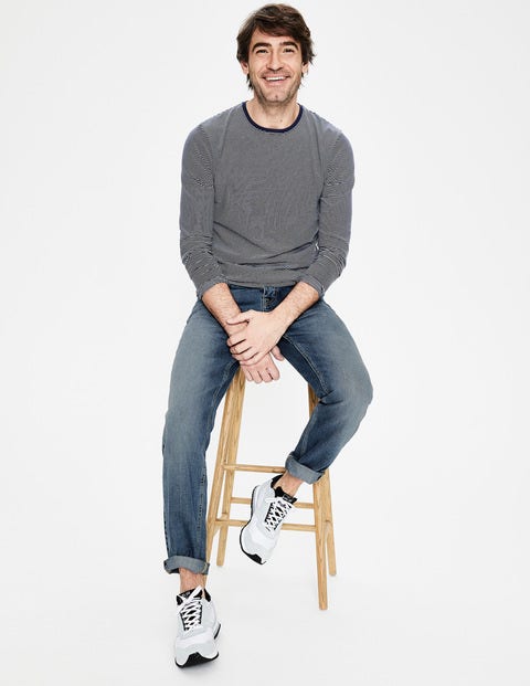 Jeans Mit Geradem Bein - Denim, Starke Waschung Jeans Mit Geradem Bein - Denim, Starke Waschung