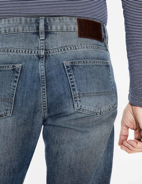 Jeans Mit Geradem Bein - Denim, Starke Waschung Jeans Mit Geradem Bein - Denim, Starke Waschung
