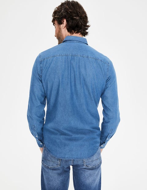 Slim Fit Denim Shirt - Washed Denim Slim Fit Denim Shirt - Washed Denim