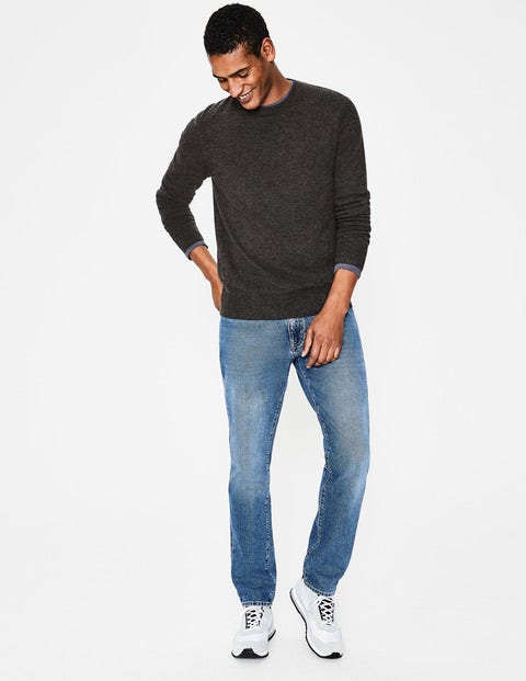 Cashmere Crew Neck - Dark Grey Marl Cashmere Crew Neck - Dark Grey Marl