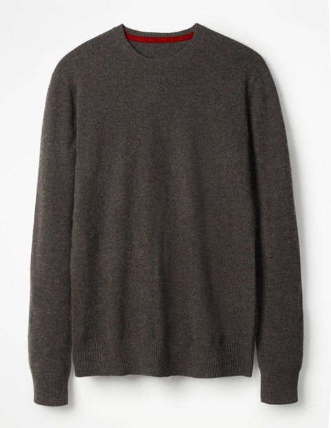 Cashmere Crew Neck - Dark Grey Marl Cashmere Crew Neck - Dark Grey Marl