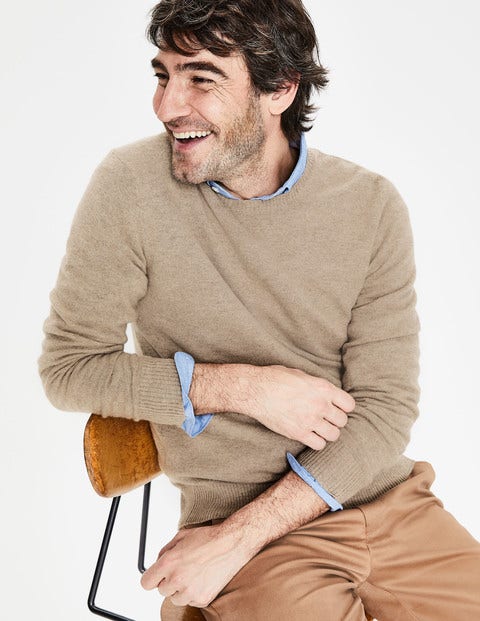 Cashmere Crew Neck - Oatmeal Marl Cashmere Crew Neck - Oatmeal Marl
